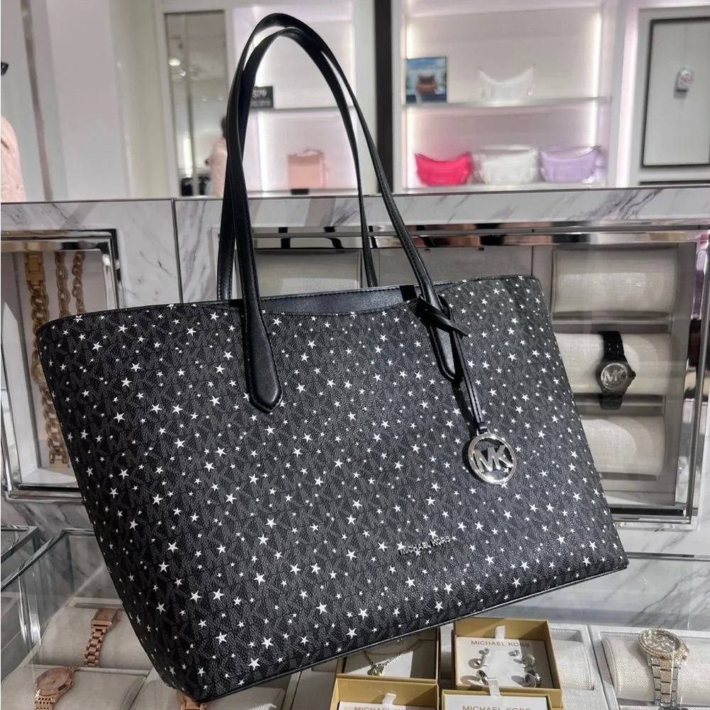 MICHAEL KORS Arden Large Printed Signature Logo Tote Bag - Picture 9 of 11